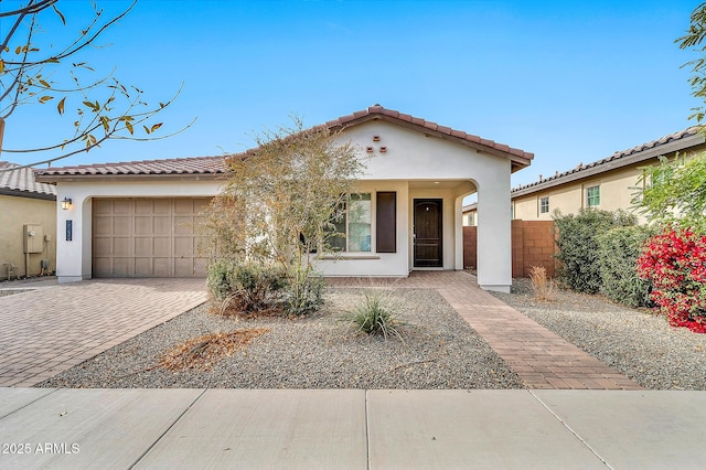 view of front of home with a garage