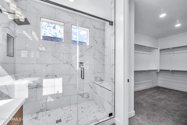 bathroom with walk in shower