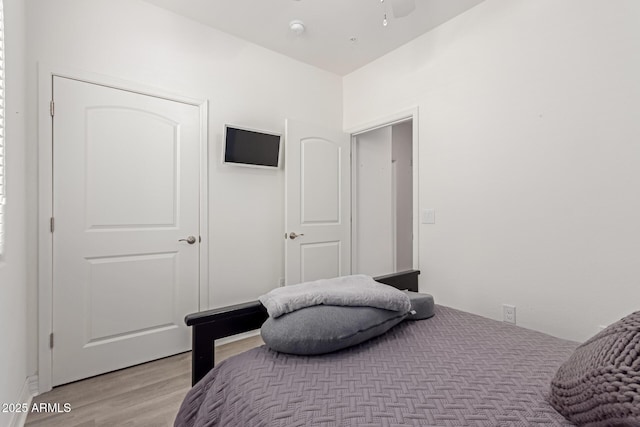 bedroom featuring light hardwood / wood-style floors