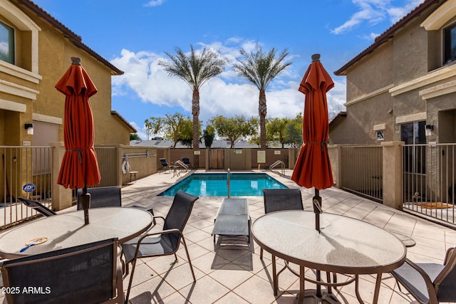 view of pool featuring a patio