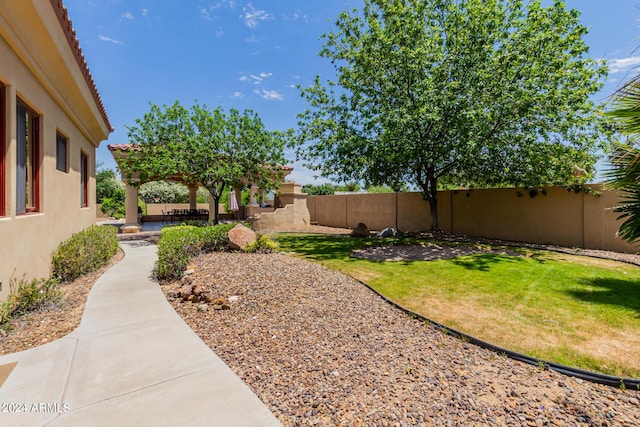 view of yard with a gazebo