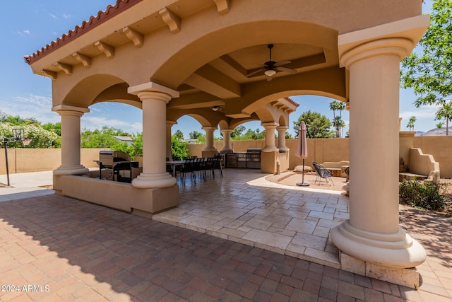 view of patio / terrace with ceiling fan