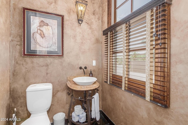 bathroom featuring toilet and sink