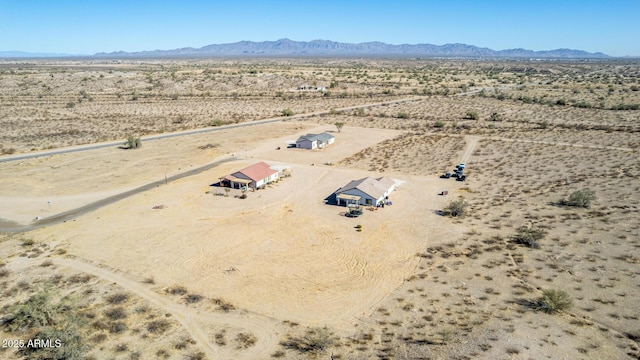 drone / aerial view featuring a mountain view