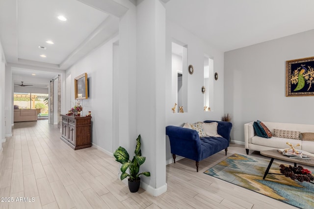 hallway featuring light hardwood / wood-style floors