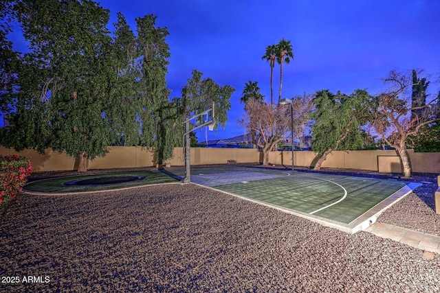 10365 E Paradise Dr, Scottsdale, AZ 85260 - view of basketball court with basketball hoop and a fenced backyard