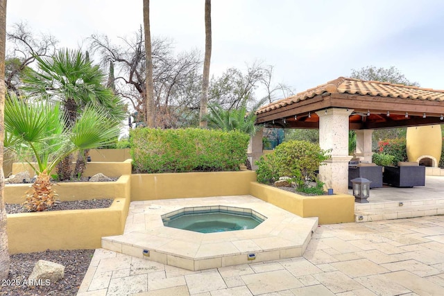 10365 E Paradise Dr, Scottsdale, AZ 85260 - view of swimming pool with a patio area, an in ground hot tub, and a gazebo