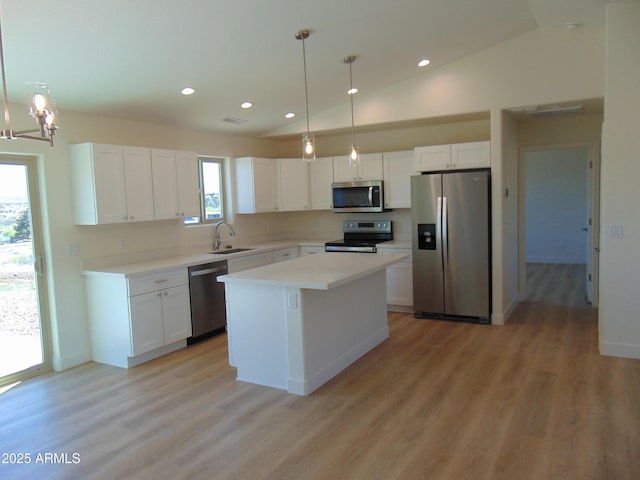 17707 E Jackrabbit Rd, Mayer, AZ 86333 - kitchen featuring stainless steel appliances, a sink, white cabinetry, and recessed lighting