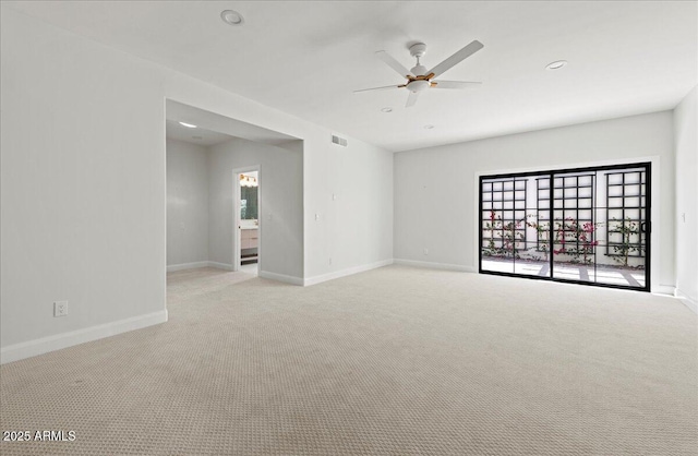 10755 E Cholla Ln, Scottsdale, AZ 85259 - empty room with carpet flooring, a ceiling fan, baseboards, and recessed lighting