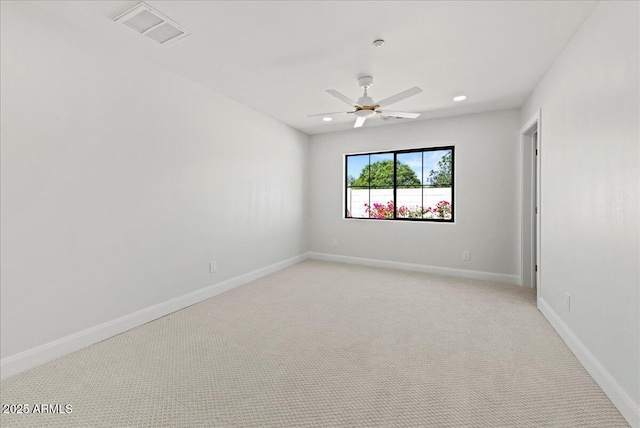 10755 E Cholla Ln, Scottsdale, AZ 85259 - empty room featuring light colored carpet, a ceiling fan, recessed lighting, and baseboards