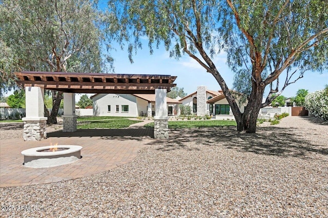 10755 E Cholla Ln, Scottsdale, AZ 85259 - view of yard with a fire pit