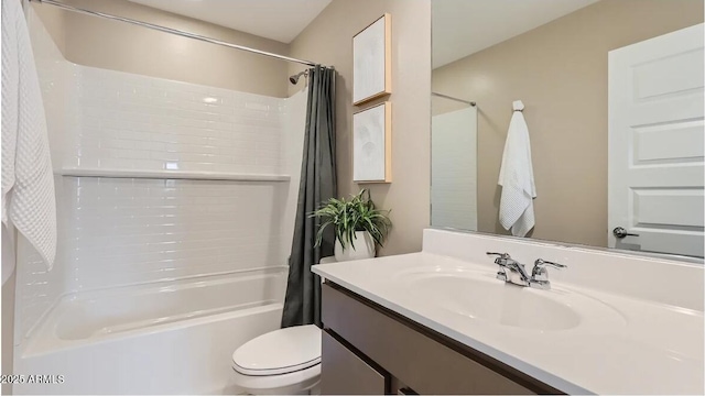 12039 E Primrose Ln, Florence, AZ 85132 - bathroom with vanity, shower / tub combo, and toilet