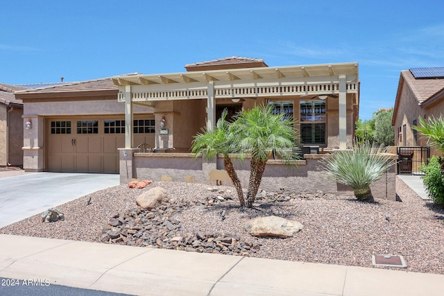 view of front of home with a garage