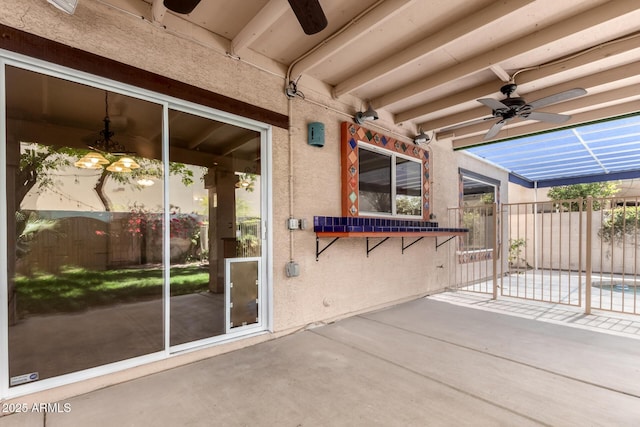 7520 S Jentilly Ln, Tempe, AZ 85283 - view of patio / terrace featuring a ceiling fan and fence