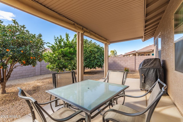 view of patio / terrace featuring grilling area