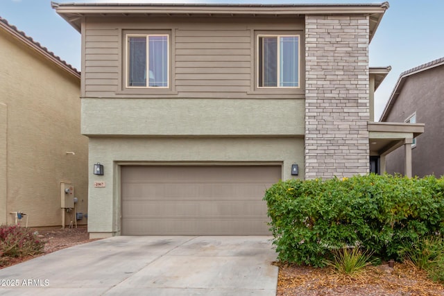 view of front facade with a garage