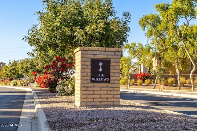 view of community sign