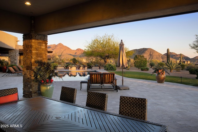 10205 E Happy Valley Rd, Scottsdale, AZ 85255 - view of patio / terrace featuring a mountain view