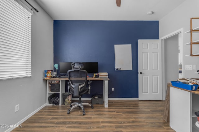 1405 S Honeysuckle Cir, Gilbert, AZ 85296 - office with wood finished floors and baseboards