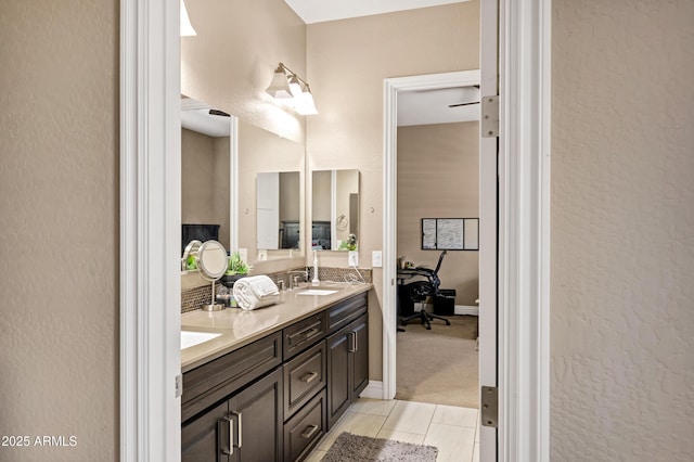 bathroom featuring vanity and tile patterned floors