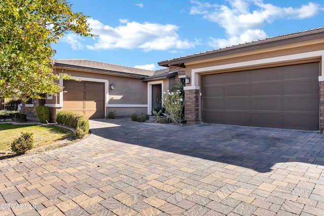 view of front of house with a garage