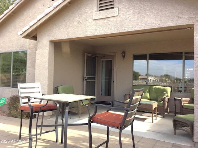 view of patio with an outdoor living space