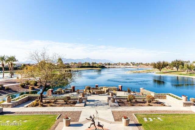 view of water feature featuring a mountain view