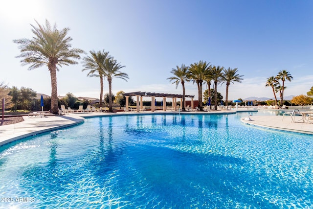 view of pool with a pergola