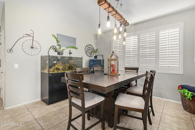 view of tiled dining space