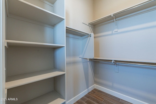 spacious closet featuring wood tiled floor