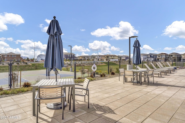 view of patio featuring a residential view