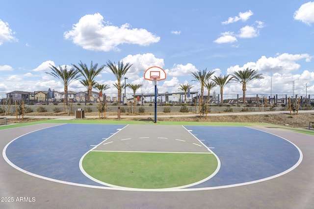 view of sport court with fence and community basketball court