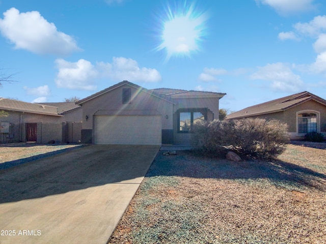 view of front of house with a garage