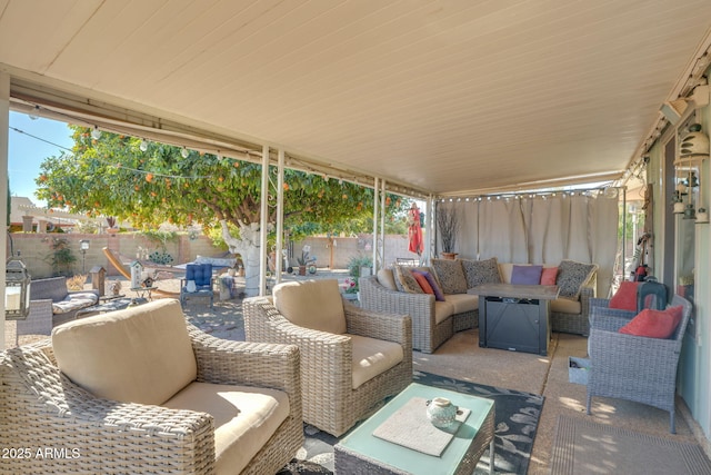 view of patio featuring an outdoor living space