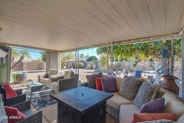 view of patio with an outdoor hangout area