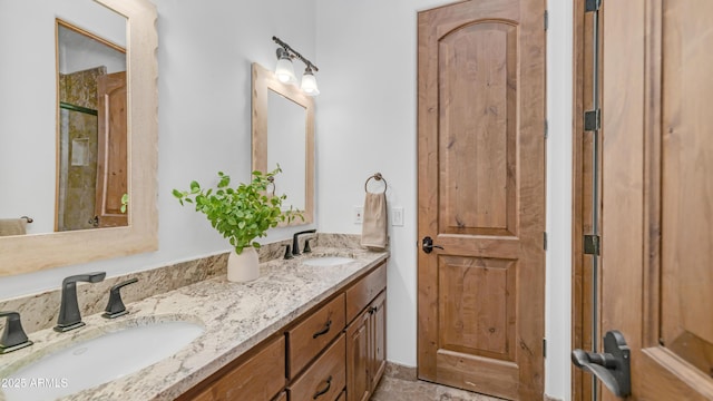 7130 E Saddleback St Unit 58, Mesa, AZ 85207 - full bathroom with double vanity and an enclosed shower