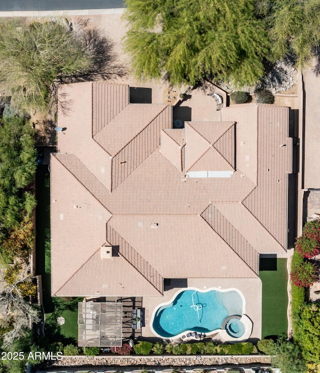 7130 E Saddleback St Unit 58, Mesa, AZ 85207 - view from above of property with a pool area
