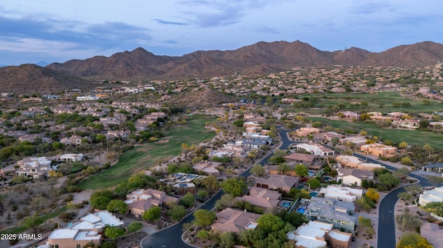 7130 E Saddleback St Unit 58, Mesa, AZ 85207 - view of property location with nearby suburban area, a mountainous background, and a golf club