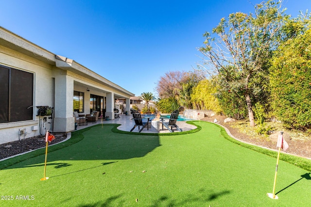 view of yard with a patio area