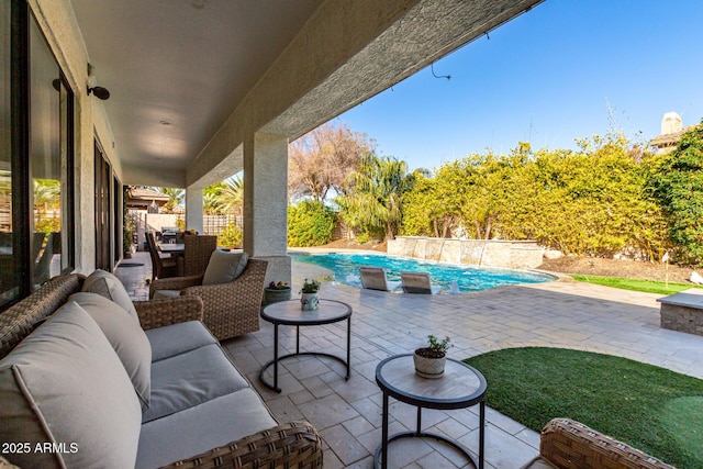 view of patio with an outdoor hangout area