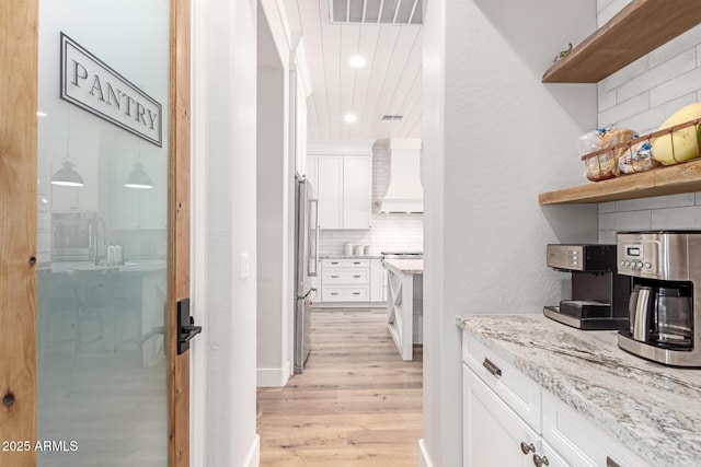 interior space featuring light wood-type flooring