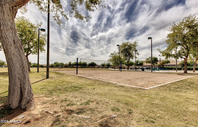 view of home's community with volleyball court