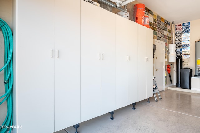 garage with gas water heater