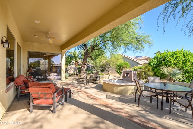 view of patio / terrace with ceiling fan