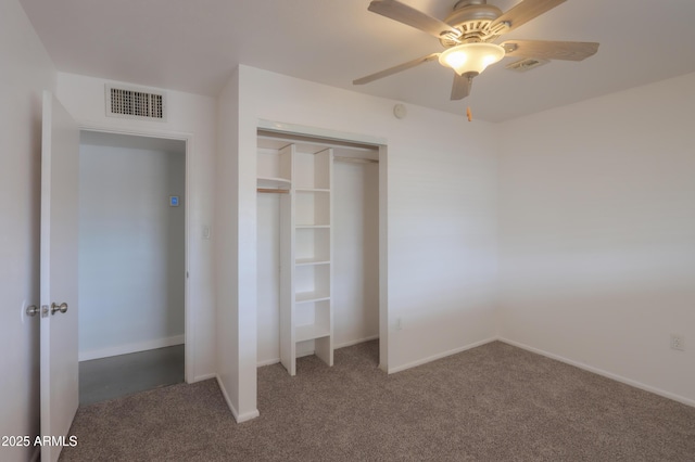 512 N Ironwood, Mesa, AZ 85201 - unfurnished bedroom featuring carpet flooring, a closet, a ceiling fan, and baseboards
