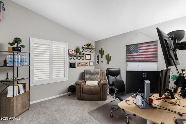 1231 E Sunburst Ln, Tempe, AZ 85284 - carpeted office space featuring lofted ceiling and baseboards