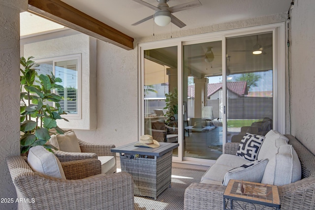 1231 E Sunburst Ln, Tempe, AZ 85284 - sunroom featuring ceiling fan