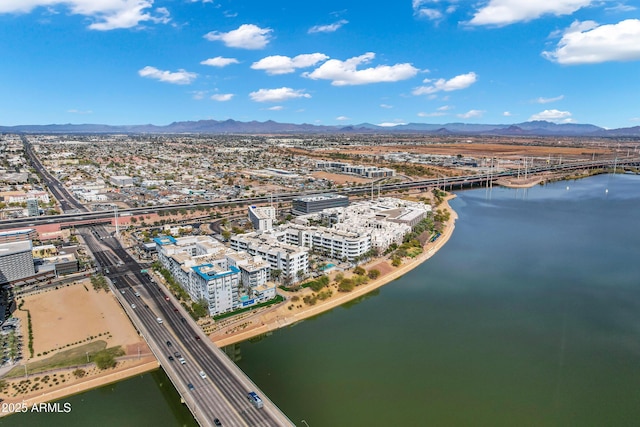1231 E Sunburst Ln, Tempe, AZ 85284 - bird's eye view of a highway and a water and mountain view