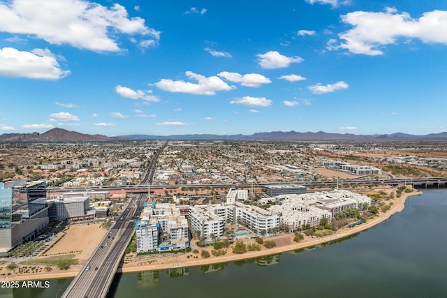 1231 E Sunburst Ln, Tempe, AZ 85284 - aerial view of a water and mountain view and a major roadway