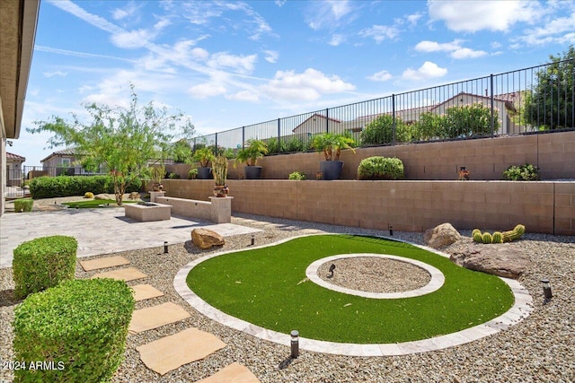 view of yard with a patio area